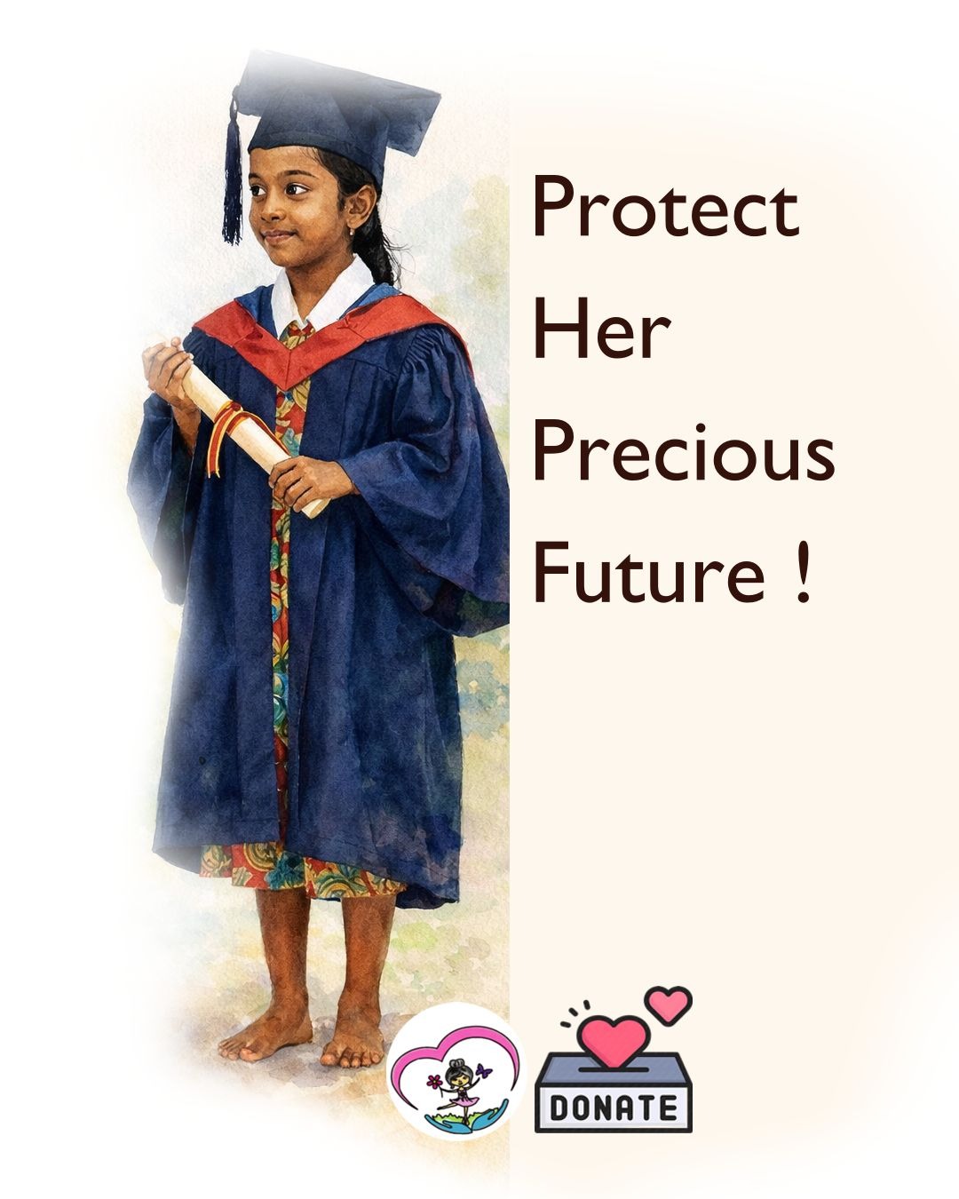 A girl in graduation gown — Protect Her Precious Future